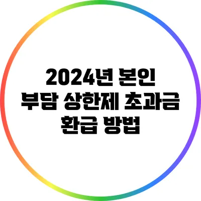 2024년 본인 부담 상한제 초과금 환급 방법