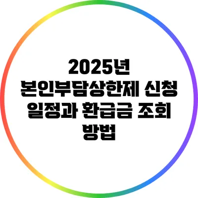 2025년 본인부담상한제 신청 일정과 환급금 조회 방법