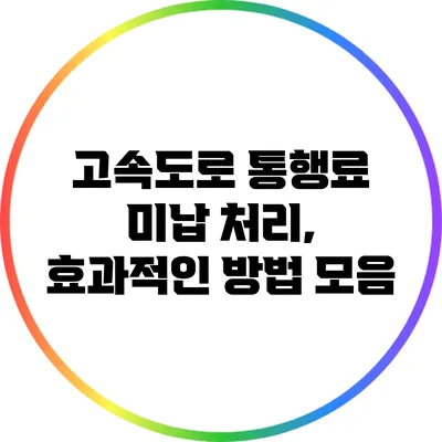 고속도로 통행료 미납 처리, 효과적인 방법 모음