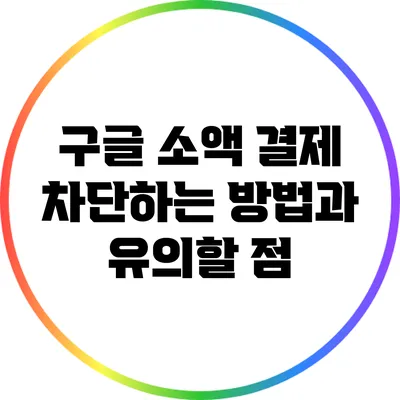 구글 소액 결제 차단하는 방법과 유의할 점