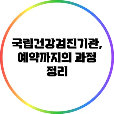 국립건강검진기관, 예약까지의 과정 정리