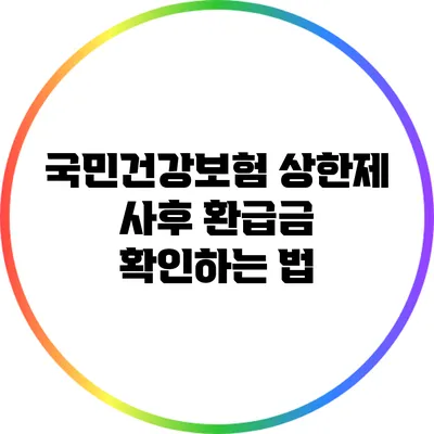 국민건강보험 상한제 사후 환급금 확인하는 법