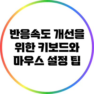 반응속도 개선을 위한 키보드와 마우스 설정 팁