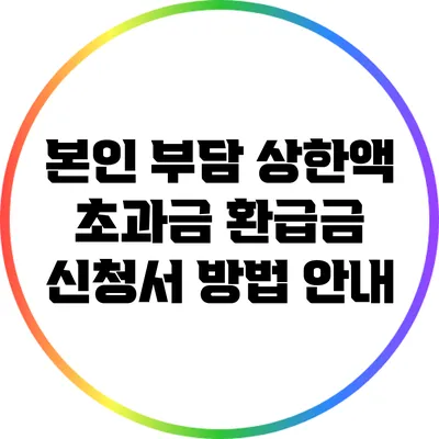 본인 부담 상한액 초과금 환급금 신청서 방법 안내