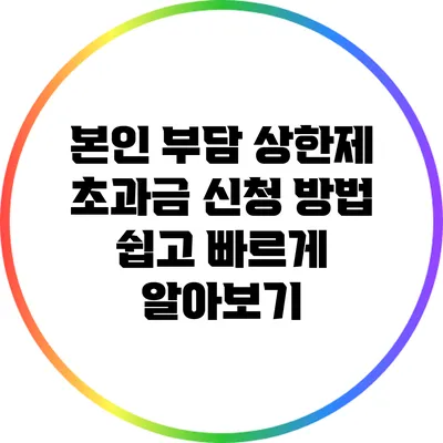 본인 부담 상한제 초과금 신청 방법 쉽고 빠르게 알아보기
