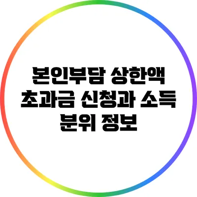 본인부담 상한액 초과금 신청과 소득 분위 정보
