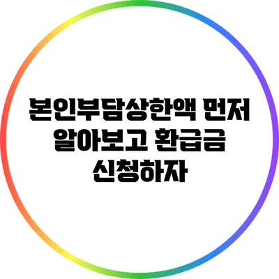 본인부담상한액 먼저 알아보고 환급금 신청하자