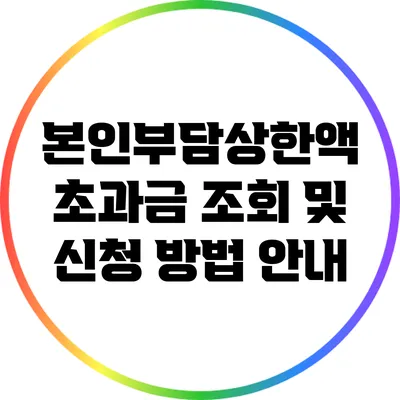 본인부담상한액 초과금 조회 및 신청 방법 안내