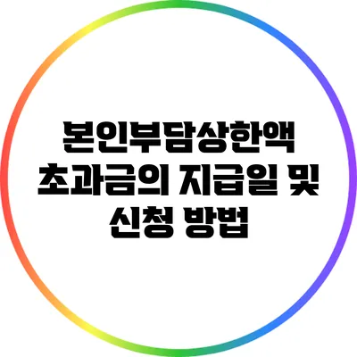 본인부담상한액 초과금의 지급일 및 신청 방법