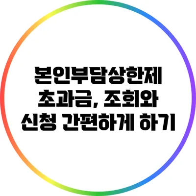 본인부담상한제 초과금, 조회와 신청 간편하게 하기