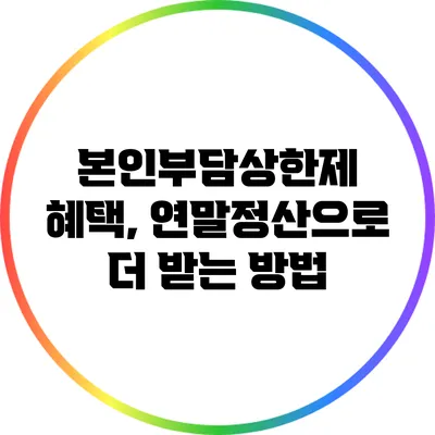 본인부담상한제 혜택, 연말정산으로 더 받는 방법