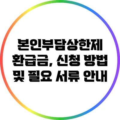 본인부담상한제 환급금, 신청 방법 및 필요 서류 안내