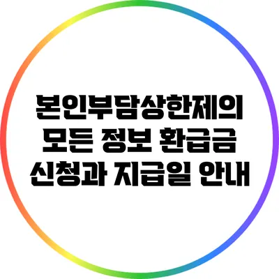 본인부담상한제의 모든 정보: 환급금 신청과 지급일 안내