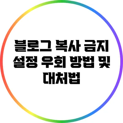 블로그 복사 금지 설정 우회 방법 및 대처법