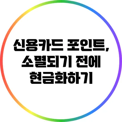 신용카드 포인트, 소멸되기 전에 현금화하기
