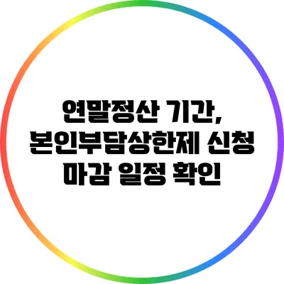 연말정산 기간, 본인부담상한제 신청 마감 일정 확인