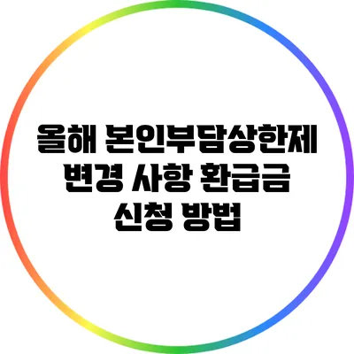 올해 본인부담상한제 변경 사항: 환급금 신청 방법