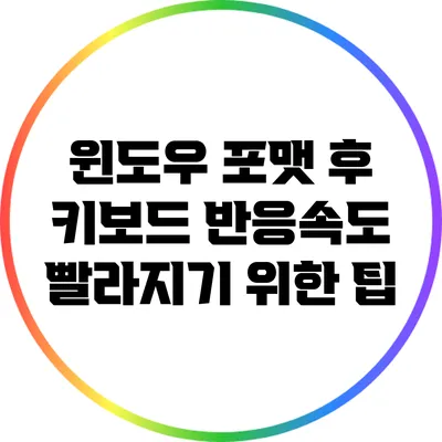 윈도우 포맷 후 키보드 반응속도 빨라지기 위한 팁