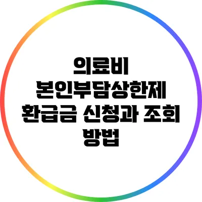 의료비 본인부담상한제 환급금 신청과 조회 방법