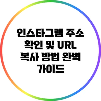 인스타그램 주소 확인 및 URL 복사 방법 완벽 가이드