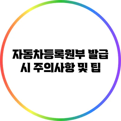 자동차등록원부 발급 시 주의사항 및 팁