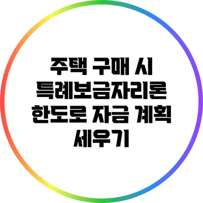 주택 구매 시 특례보금자리론 한도로 자금 계획 세우기