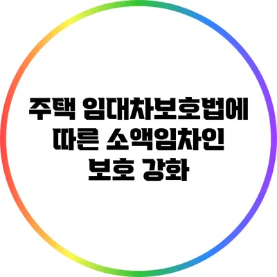주택 임대차보호법에 따른 소액임차인 보호 강화