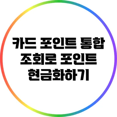 카드 포인트 통합 조회로 포인트 현금화하기
