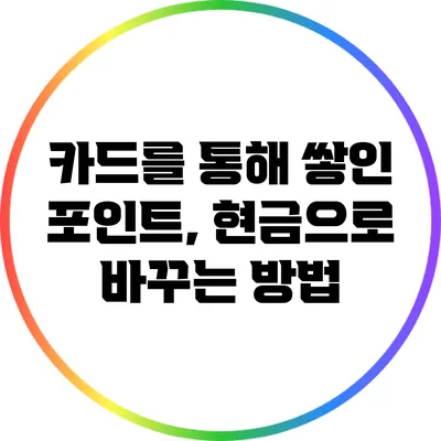 카드를 통해 쌓인 포인트, 현금으로 바꾸는 방법