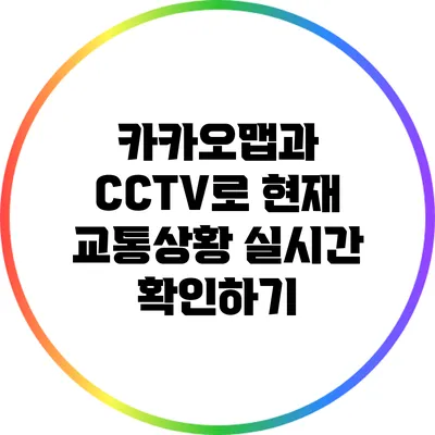 카카오맵과 CCTV로 현재 교통상황 실시간 확인하기