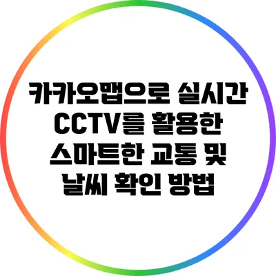 카카오맵으로 실시간 CCTV를 활용한 스마트한 교통 및 날씨 확인 방법