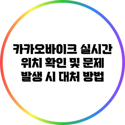 카카오바이크 실시간 위치 확인 및 문제 발생 시 대처 방법