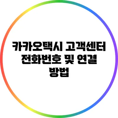 카카오택시 고객센터 전화번호 및 연결 방법