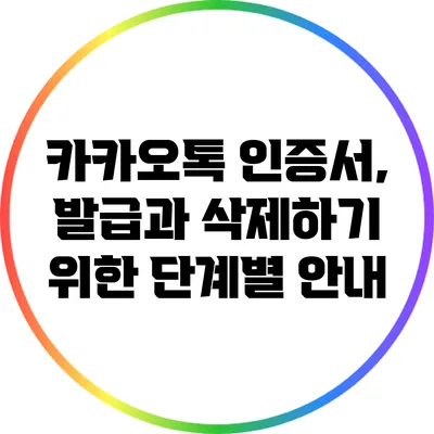 카카오톡 인증서, 발급과 삭제하기 위한 단계별 안내