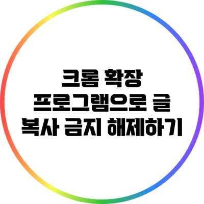 크롬 확장 프로그램으로 글 복사 금지 해제하기