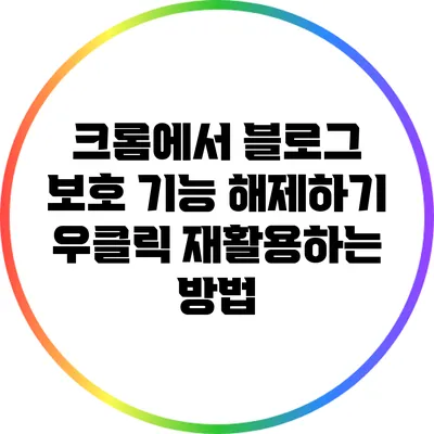 크롬에서 블로그 보호 기능 해제하기: 우클릭 재활용하는 방법