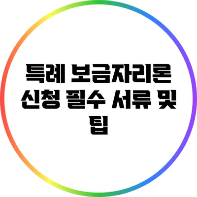 특례 보금자리론 신청 필수 서류 및 팁