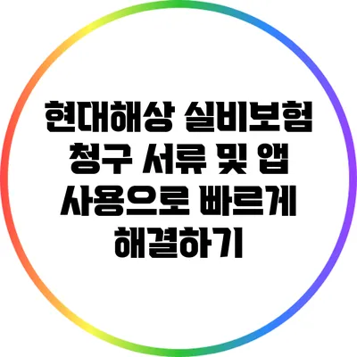 현대해상 실비보험 청구 서류 및 앱 사용으로 빠르게 해결하기