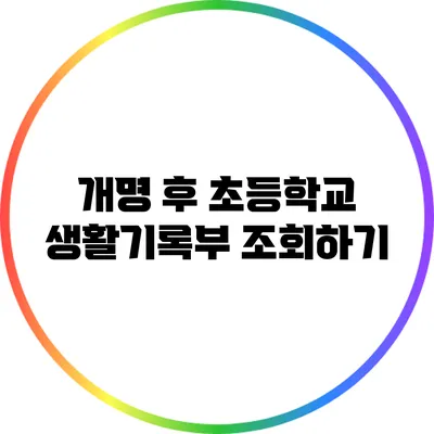 개명 후 초등학교 생활기록부 조회하기