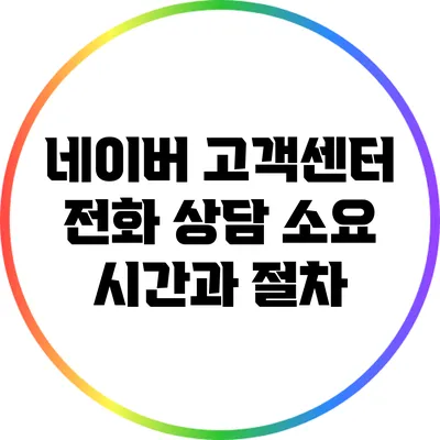 네이버 고객센터 전화 상담 소요 시간과 절차