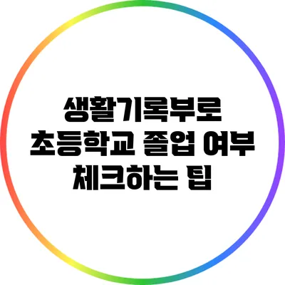 생활기록부로 초등학교 졸업 여부 체크하는 팁
