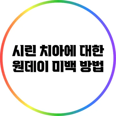 시린 치아에 대한 원데이 미백 방법