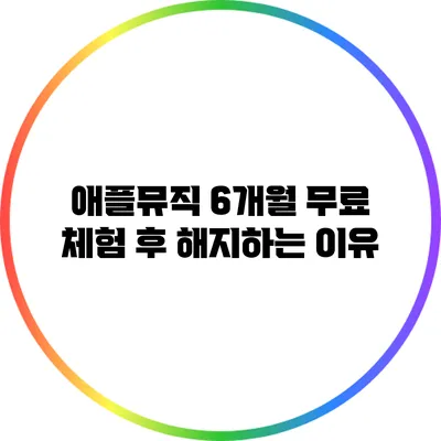애플뮤직 6개월 무료 체험 후 해지하는 이유