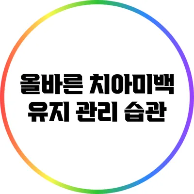 올바른 치아미백 유지 관리 습관