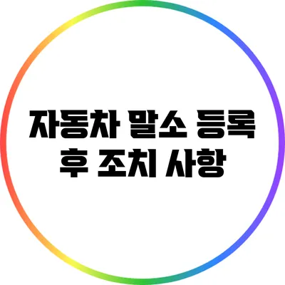 자동차 말소 등록 후 조치 사항