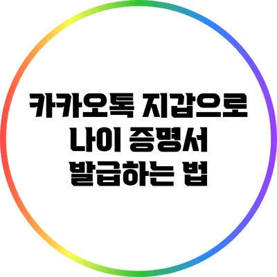 카카오톡 지갑으로 나이 증명서 발급하는 법