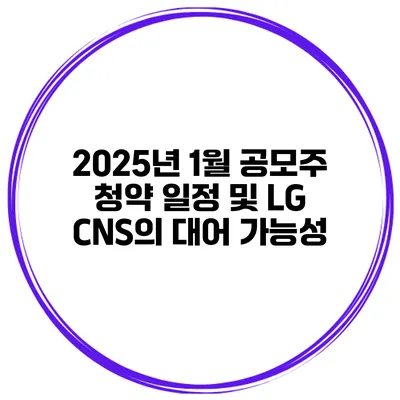 2025년 1월 공모주 청약 일정 및 LG CNS의 대어 가능성