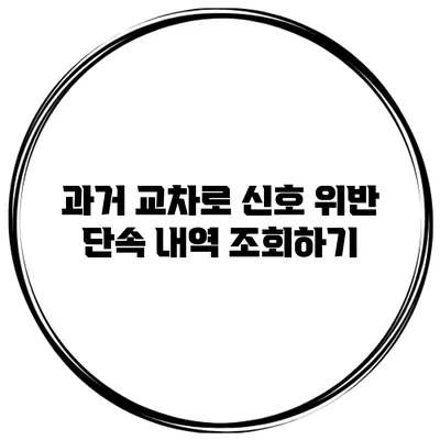 과거 교차로 신호 위반 단속 내역 조회하기