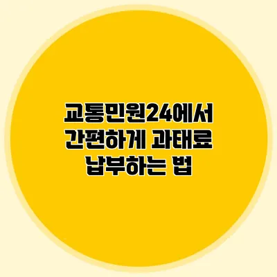 교통민원24에서 간편하게 과태료 납부하는 법