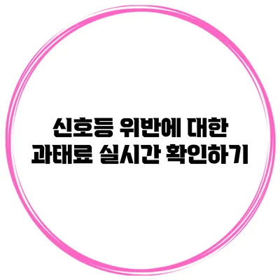 신호등 위반에 대한 과태료 실시간 확인하기